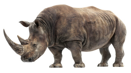 Obraz premium rhinoceros isolated on white background, HD realistic