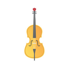 Fototapeta premium Illustration of a yellow Cello, musical instrument, Classical music, Orchestra, vector art