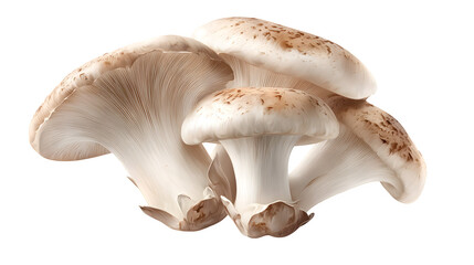 fresh champignon mushrooms isolated on white background, HD realistic