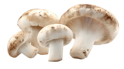 Fototapeta premium fresh champignon mushrooms isolated on white background, HD realistic