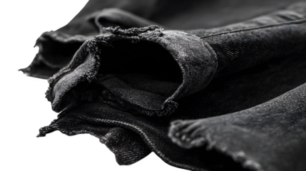 ripped black jeans isolated on white background, HD realistic