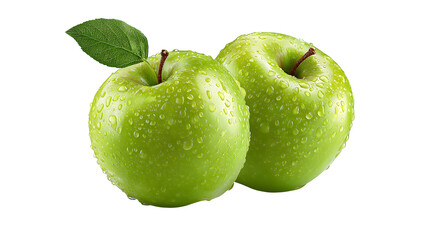 fresh green apple isolated on white background, HD realistic