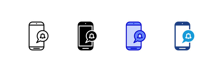 Notification icon set multiple style collection.