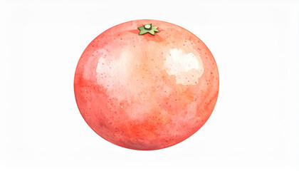 Fototapeta premium 水彩画のグレープフルーツ – 柔らかな自然色で描かれた果物イラスト Watercolor Illustration of Grapefruit – Soft Natural Colors