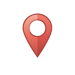 Red map marker. Navigation location pin. Point of interest pinpoint. Destination signpost.