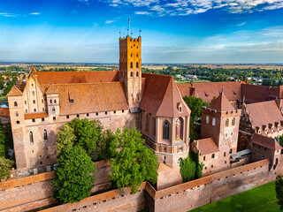 Obraz premium Malbork Castle on the Nogat River in Poland