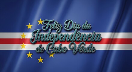 Cape Verde independence day celebration design with flag and stars for holiday posters and cards