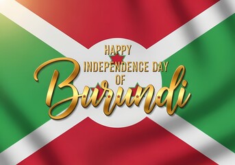 Burundi independence day celebration banner design featuring national flag elements for patriotic events and festivities