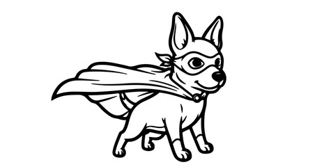 Obraz premium Superhero dog vector illustration cute pet with cape and mask cartoon animal drawing for kids and adults