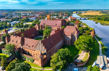 Malbork Castle on the Nogat River in Poland