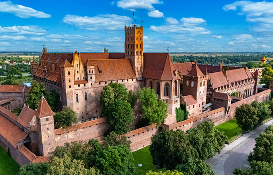 Malbork Castle on the Nogat River in Poland