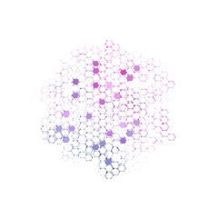 Abstract Hexagon Pattern with Purple and Pink Gradient