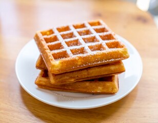 Tumpukan waffle diatas piring