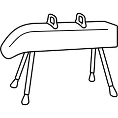 Vaulting horse. Vector outline icon. 