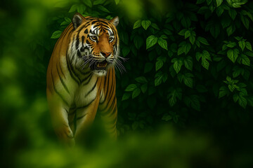 Tiger, wild animal in the natural habitat  