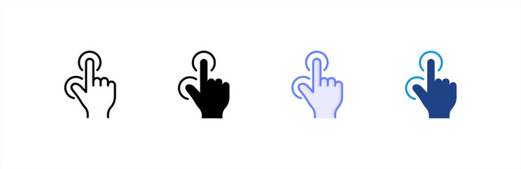 Fototapeta premium Tap icon set multiple style collection.