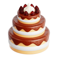 3D Three-Tiered Strawberry Cake Icon