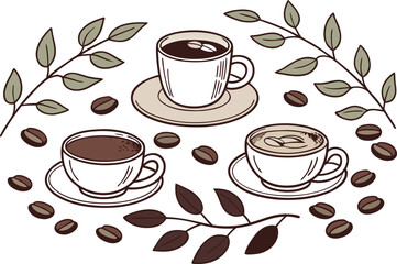 International Coffee Day Illustration. Coffee Celebration Artwork. Realistic Coffee Cup and Beans Design. Creative Coffee Day Illustration. Coffee Day Greeting Artwork. Coffee Lovers Celebration