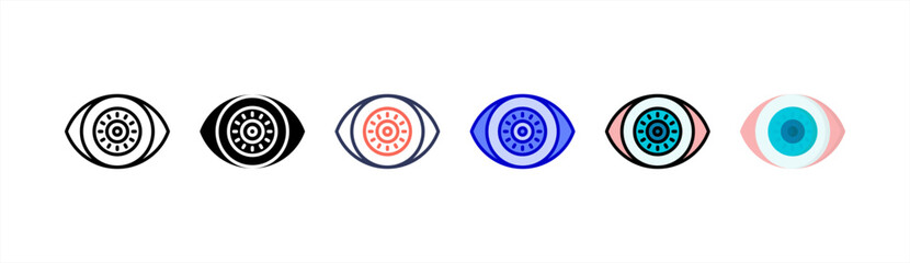 Eye icon set multiple style collection.