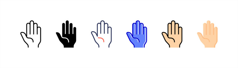 Hand icon set multiple style collection.