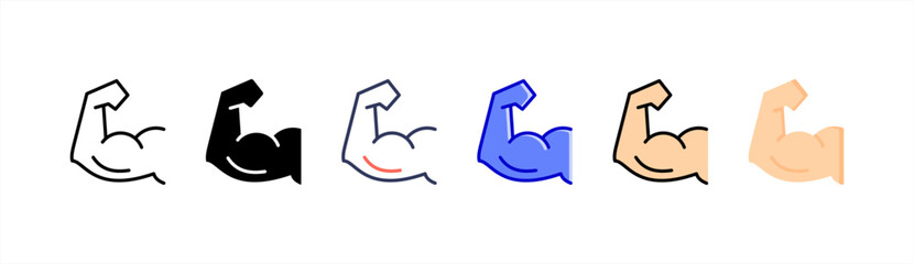 Bicep icon set multiple style collection.