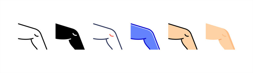 Knee icon set multiple style collection.