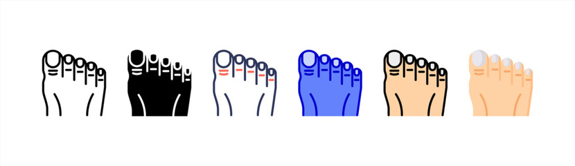 Obraz premium Toe icon set multiple style collection.