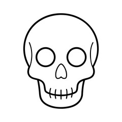 Outline of skull with hollow eyes vector illustration isolated on white background simple design