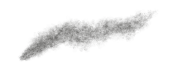 High-quality illustration of a realistic black smoke cloud with soft diffusion and organic flow, isolated on transparent background. Ideal for effects, fog, smog, magic, and cinematic scenes.