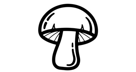 Mushroom drawing vector art, edible mushroom illustration, outline mushroom clip art, fungus line drawing image