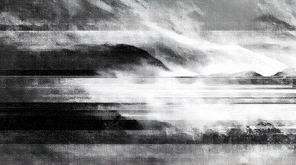 digital glitch landscape abstract art