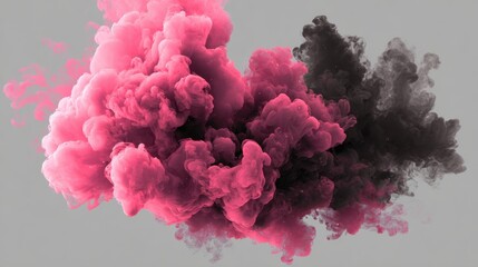 Fototapeta premium pink and black swirling ink clouds