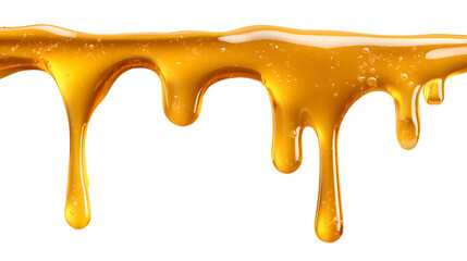 stream of liquid honey dripping isolated on white background, HD realistic