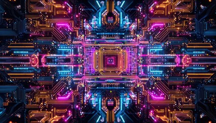 Abstract symmetrical circuit board design (1)