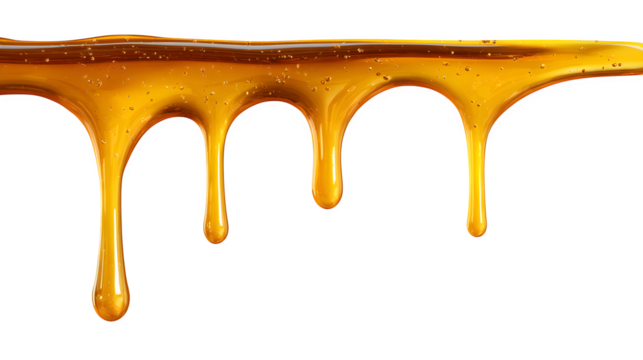 stream of liquid honey dripping isolated on white background, HD realistic