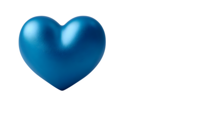 illustration of blue heart isolated on white background, HD realistic