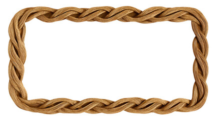 twisted wooden frame isolated on white background, HD realistic