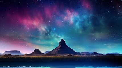 The Milky Way sprawling diagonally across the sky with stars in pink and blue clusters, Monument Valley's terrain softly textured and richly colored with deep maroon and dusty red 