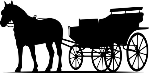 Fototapeta premium horse carriage silhouette