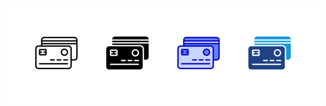 Credit Card icon set multiple style collection.