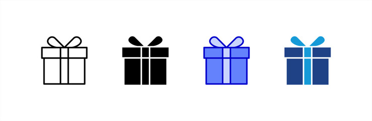 Gift icon set multiple style collection.