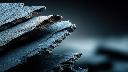 Closeup Of Dark Blue Faceted Rocks