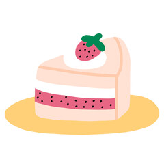 piece of cake with strawberry