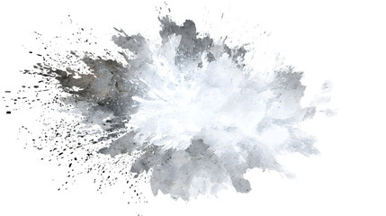 white watercolor splash spot isolated on white background, HD realistic