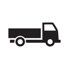 Fototapeta premium Black silhouette truck symbol vector for delivery and logistics