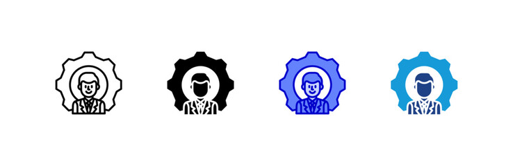 Management icon set multiple style collection.