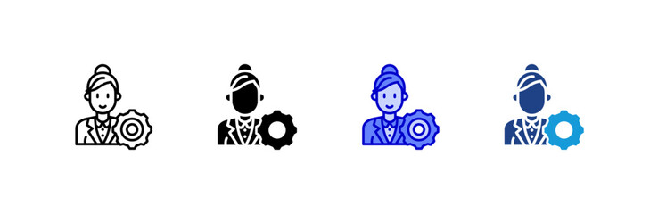 Manager icon set multiple style collection.