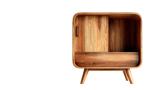 wooden cabinet isolated on white background, HD realistic