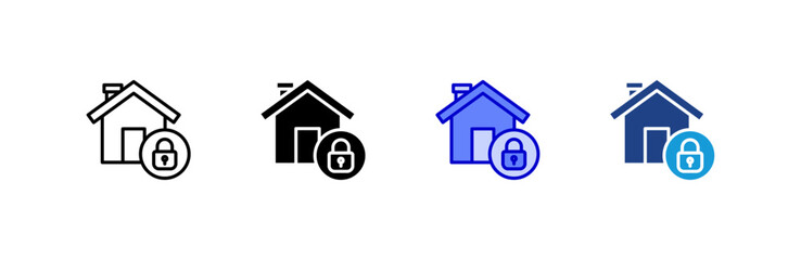 Secure icon set multiple style collection.
