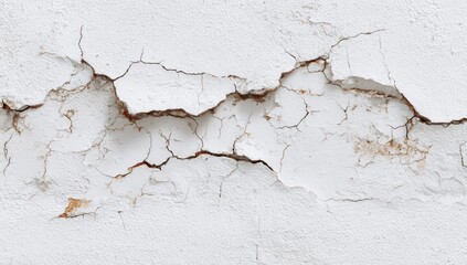 Obraz premium Cracked white painted wall (2)